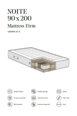 Resårmadrass|Jotex NOITE Pocketresårmadrass Fast 90x200 Cm Vit