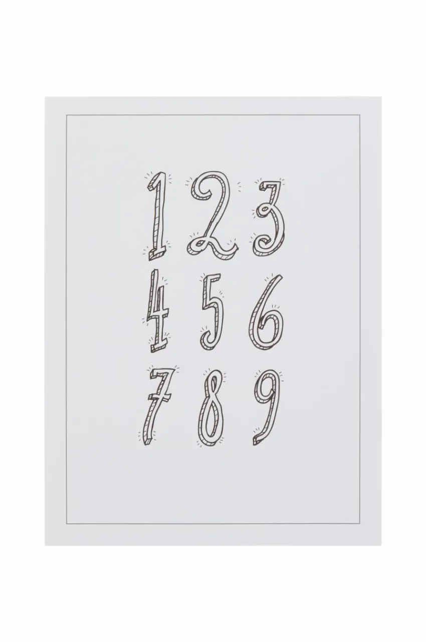 Posters & Tavlor|Barndekoration|Jotex NUMBERS Poster 30x40 Cm Svart/vit