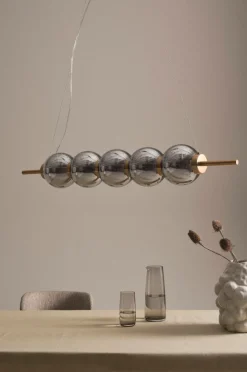 Taklampor|Jotex ON A ROLL Taklampa Mässingsfärgad/Rökfärgat glas