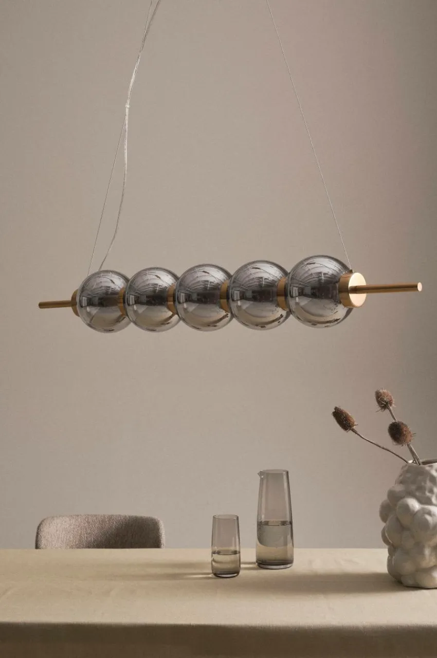 Taklampor|Jotex ON A ROLL Taklampa Mässingsfärgad/Rökfärgat glas