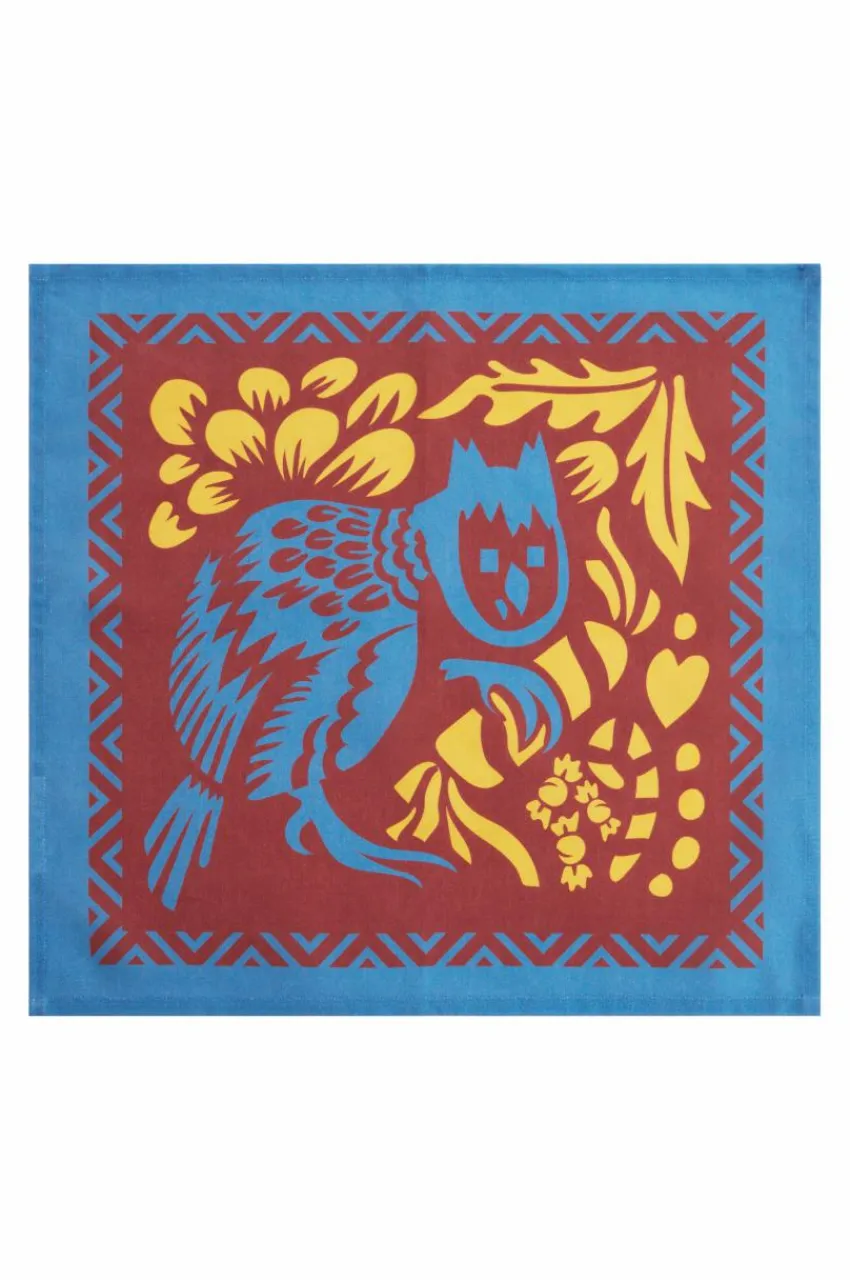 Servetter|Juldukning|Jotex OWL Servett 4-pack Blå/brun/gul