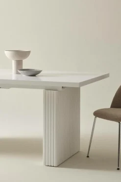 Bord|Jotex PALANZO Matbord Med Iläggsskiva 105x196+45 Cm Matt vit