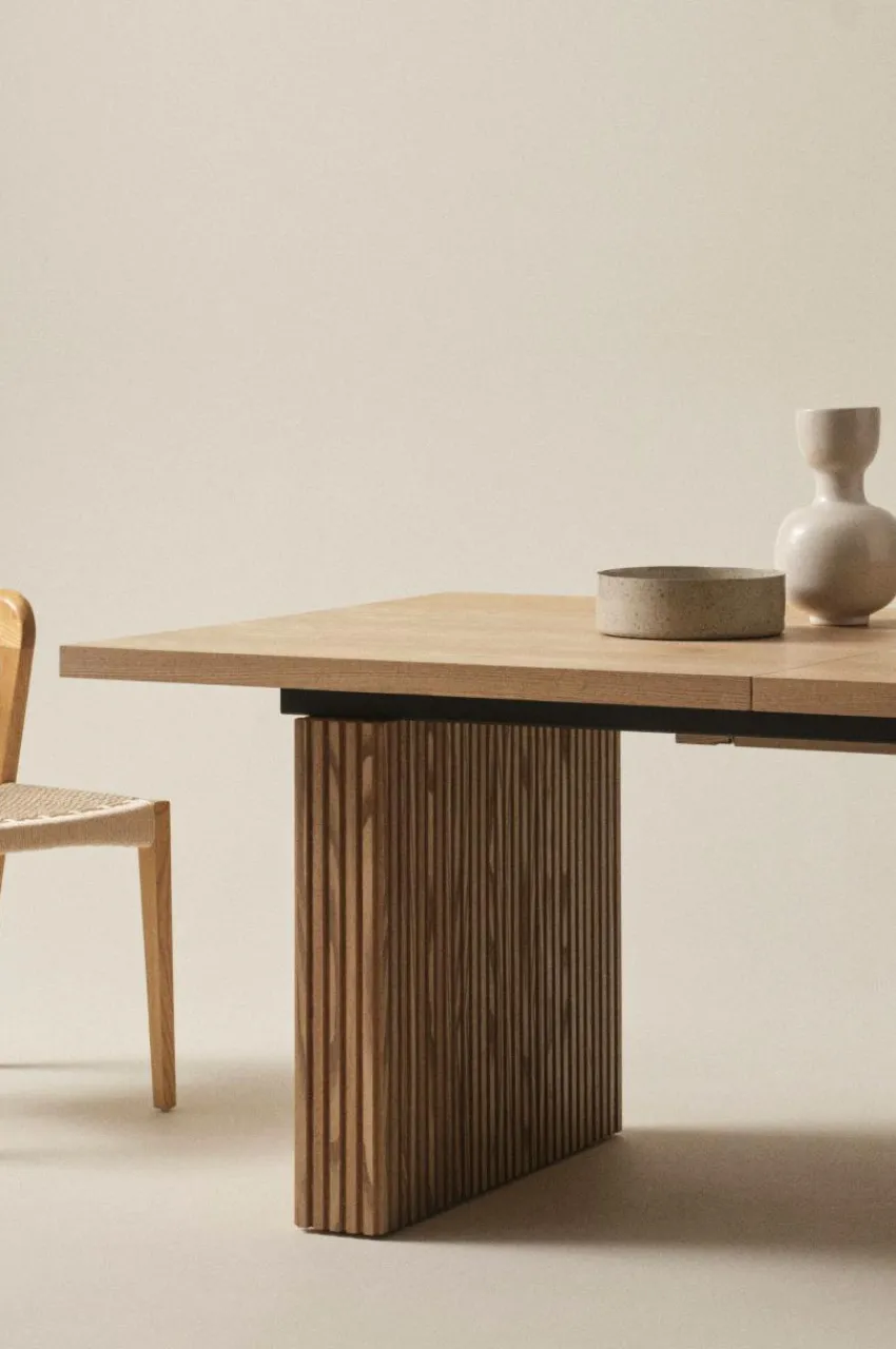 Bord|Jotex PALANZO Matbord Med Iläggsskiva 105x196+45 Cm Natur