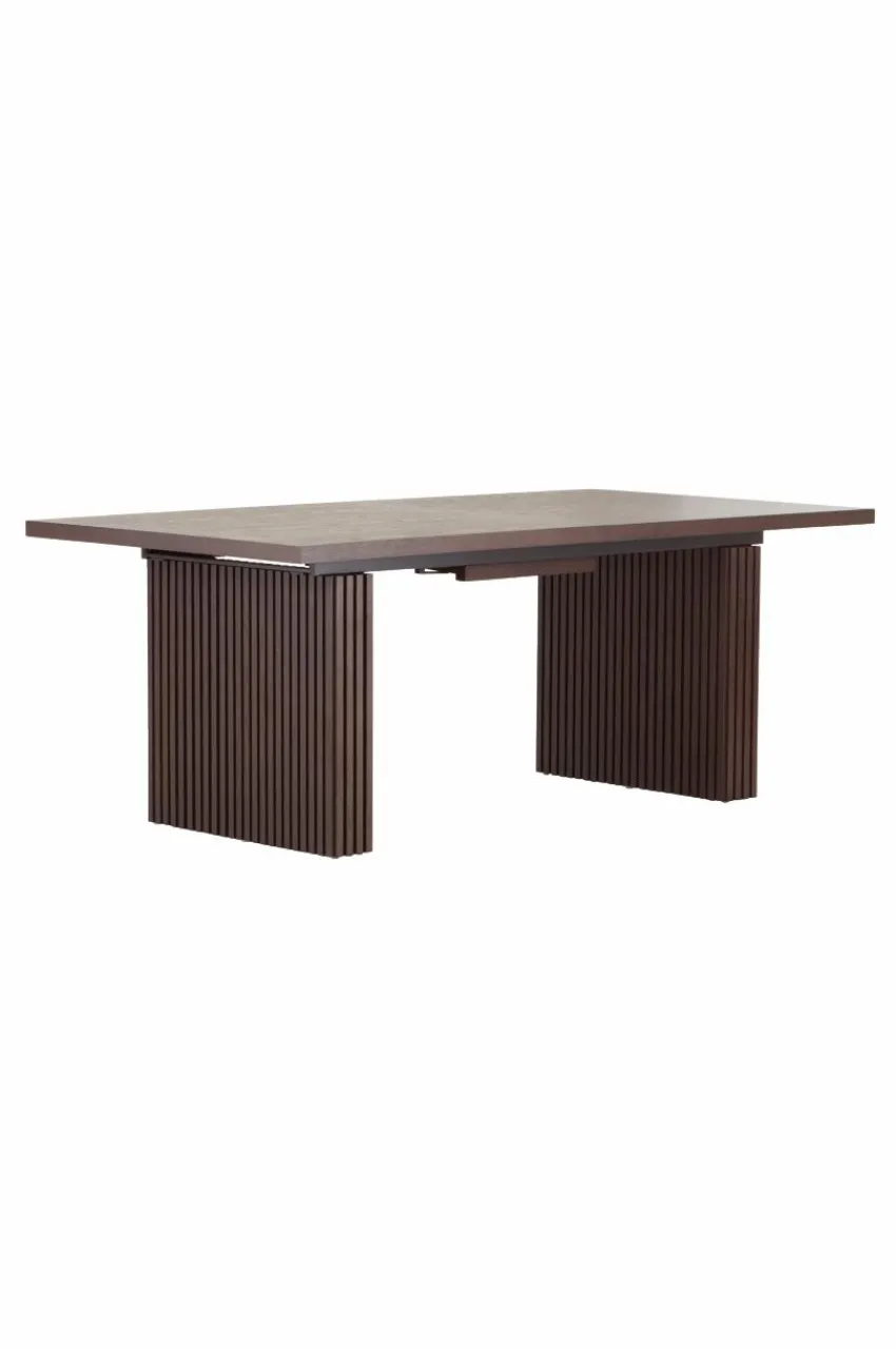 Bord|Jotex PALANZO Matbord Med Iläggsskiva 105x196+45 Cm Brunsvart