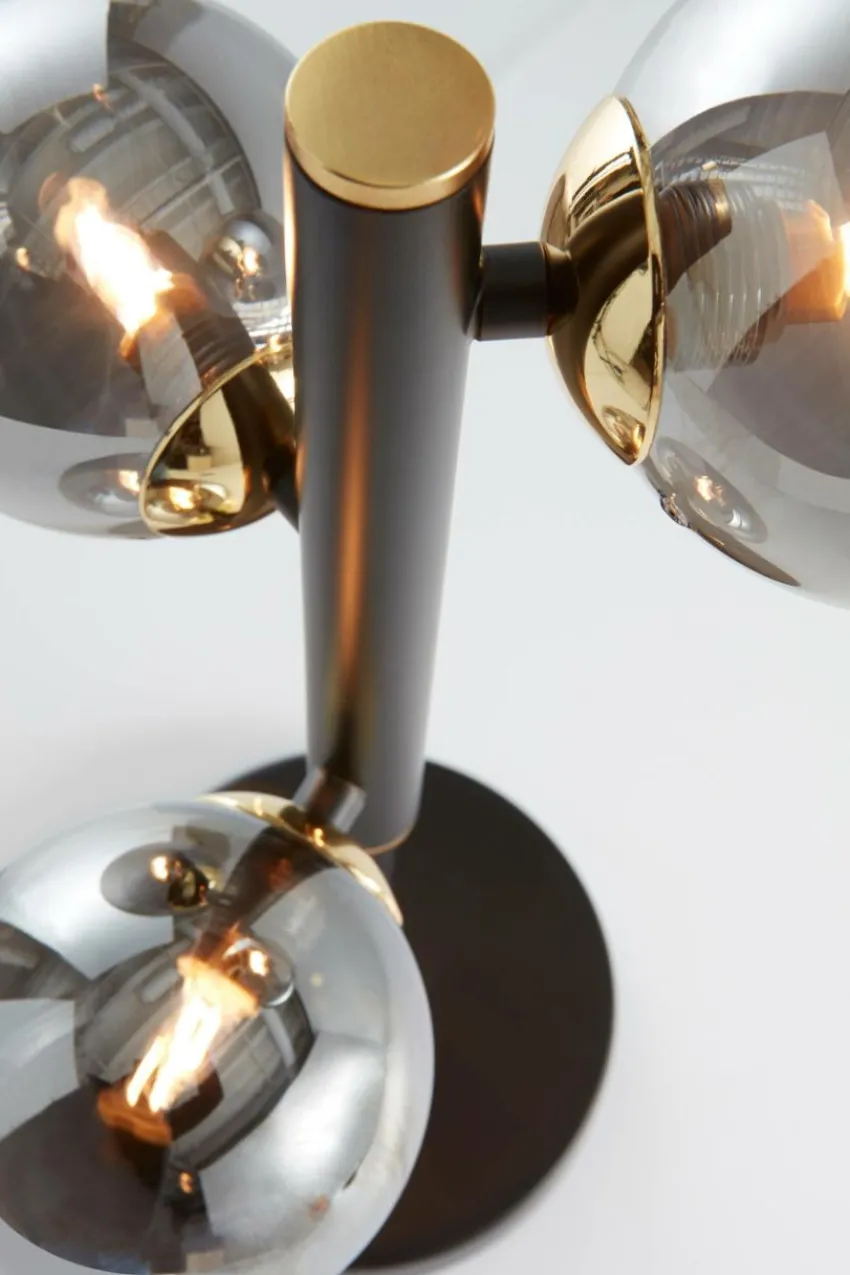 Bordslampor|Jotex PALLAS Bordslampa Svart/guld/rökfärgat glas