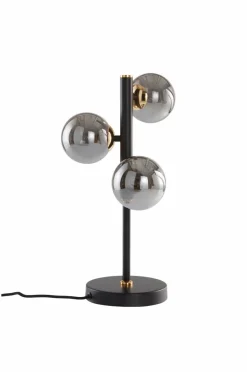 Bordslampor|Jotex PALLAS Bordslampa Svart/guld/rökfärgat glas