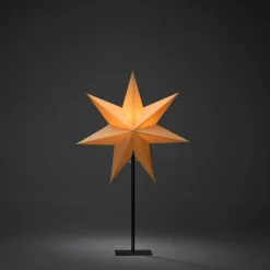 Julbelysning|Jotex Pappersstjärna Metallfot Höjd 65 Cm Beige
