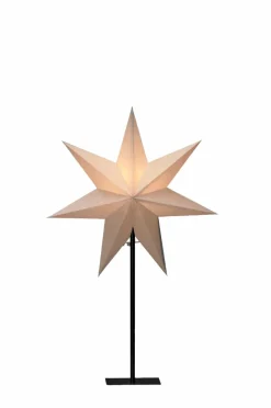 Julbelysning|Jotex Pappersstjärna Metallfot Höjd 65 Cm Greige