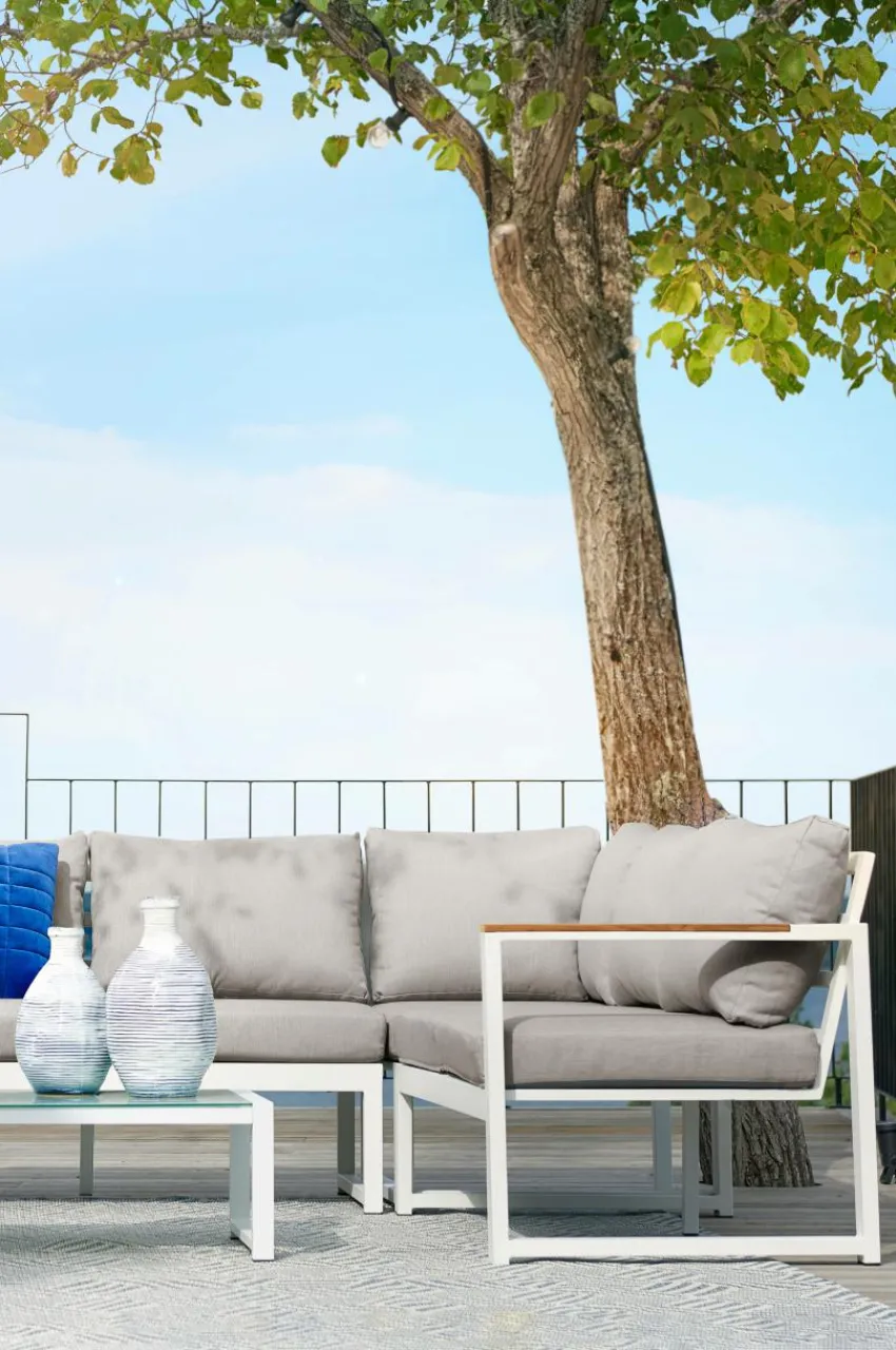 Utesoffor & Utebänkar|Utemöbler|Jotex PAROS Loungesoffa - 3 Delar Vit