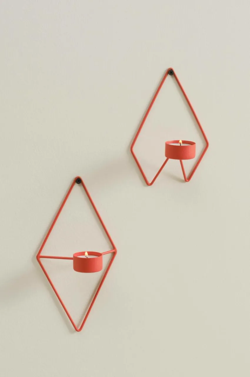 Ljusstakar|Jotex PAULET Väggljusstake 2-pack Orange