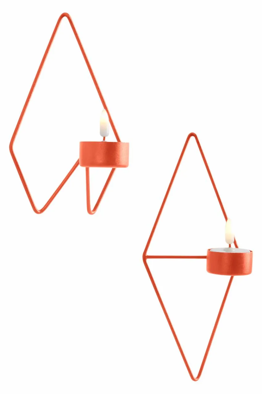 Ljusstakar|Jotex PAULET Väggljusstake 2-pack Orange