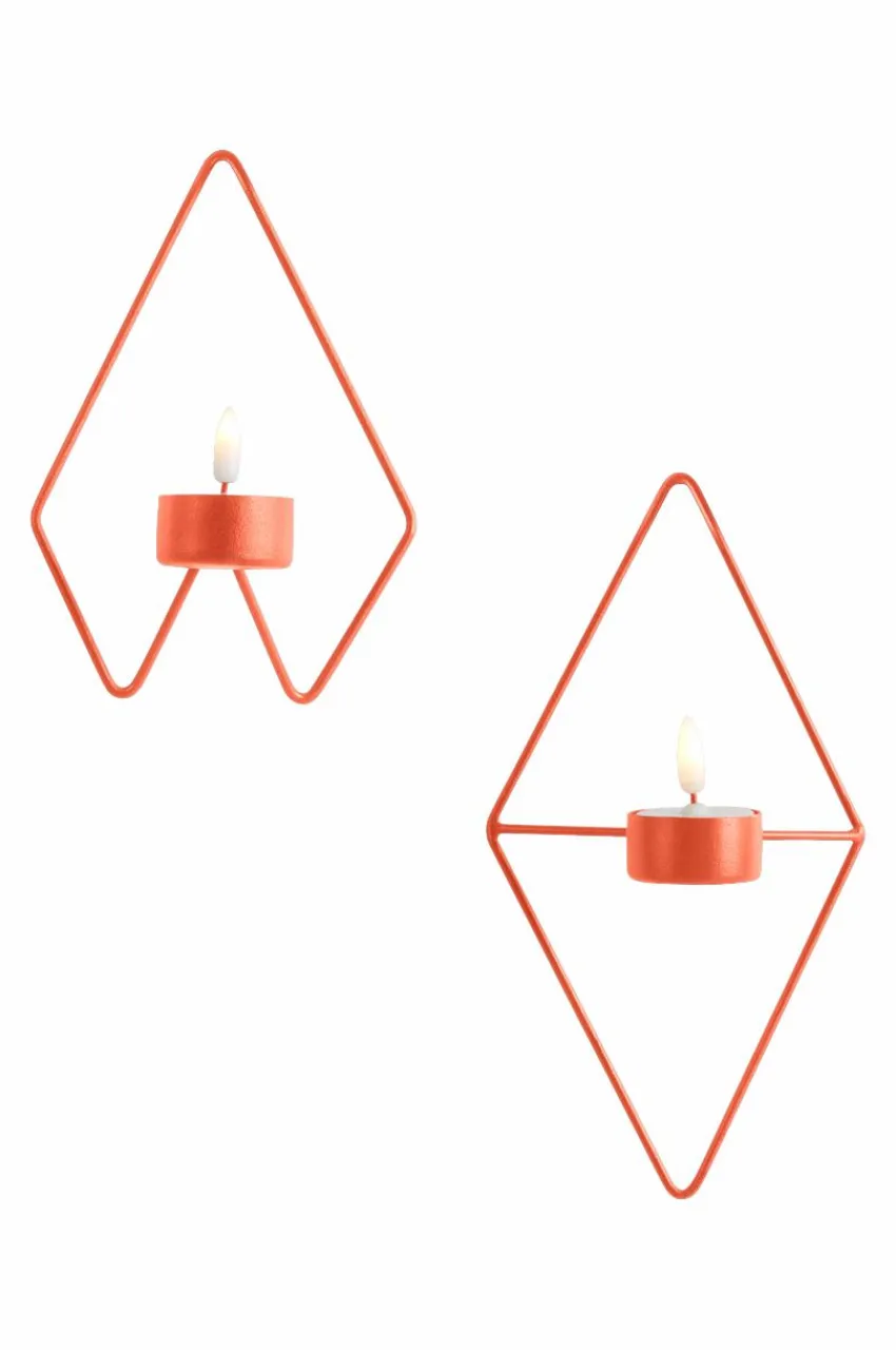 Ljusstakar|Jotex PAULET Väggljusstake 2-pack Orange