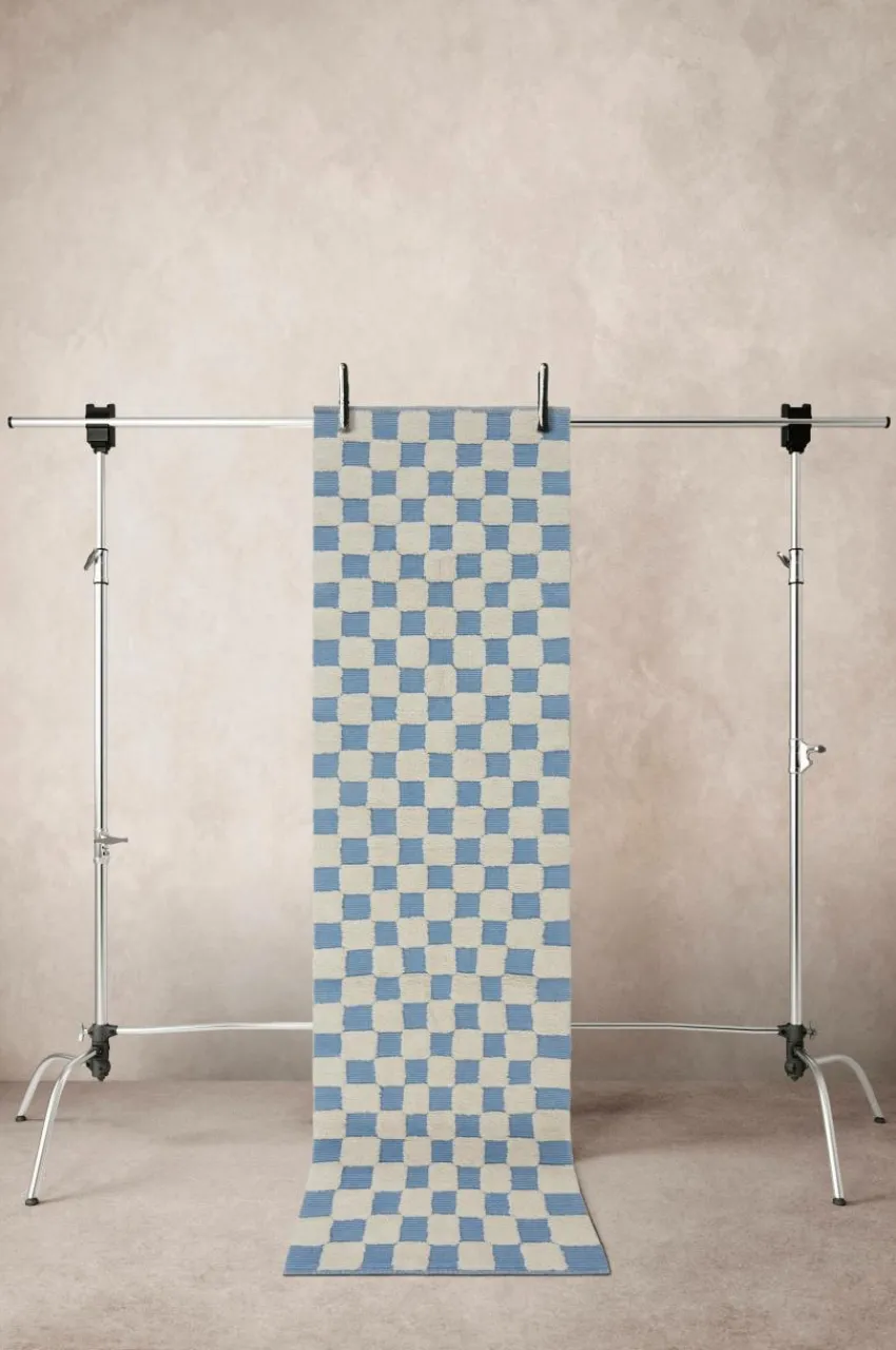 Bomulls- & Trasmattor|Jotex PENTON Bomullsmatta 80x300 Cm Blå/naturvit