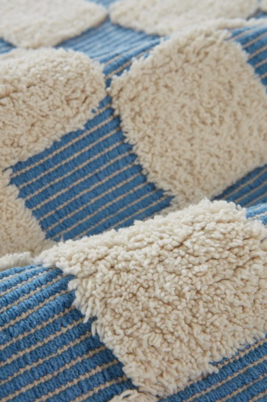 Bomulls- & Trasmattor|Jotex PENTON Bomullsmatta 80x300 Cm Blå/naturvit
