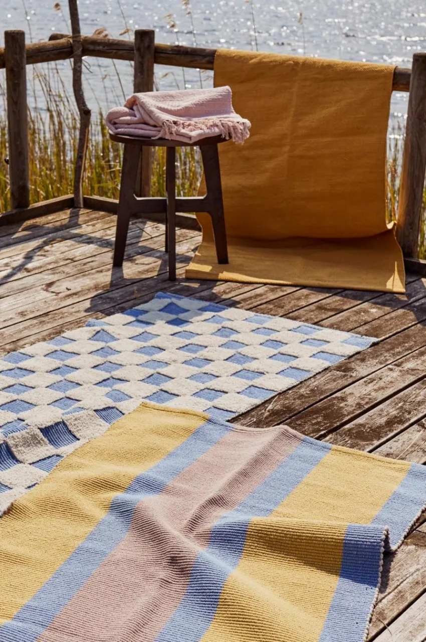 Bomulls- & Trasmattor|Jotex PENTON Bomullsmatta 80x300 Cm Blå/naturvit