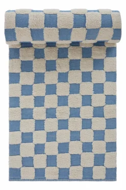 Bomulls- & Trasmattor|Jotex PENTON Bomullsmatta 80x300 Cm Blå/naturvit