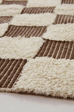 Bomulls- & Trasmattor|Jotex PENTON Bomullsmatta 170x240 Cm Brun/naturvit