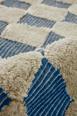 Bomulls- & Trasmattor|Jotex PENTON Bomullsmatta 170x240 Cm Blå/naturvit