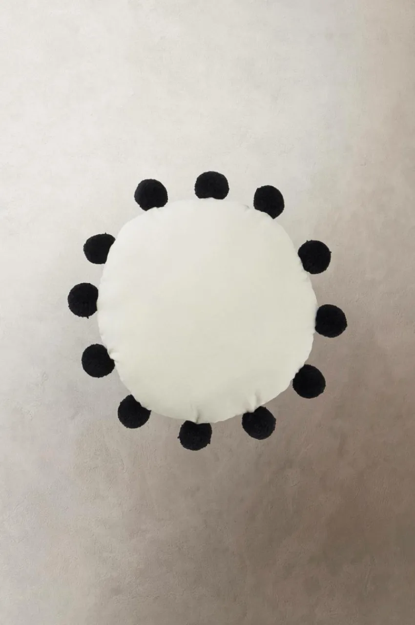 Barnkuddar|Jotex POMEZIA Kudde ø 35 Cm Vit/svart