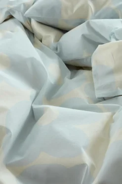 Påslakanset|Jotex POPPY Påslakanset Dubbelsäng Ekologisk Ljusblå/vit
