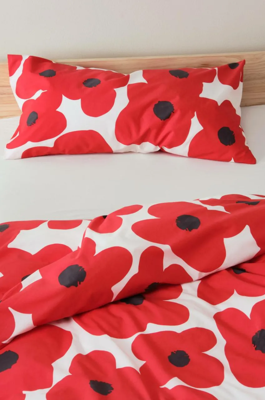Örngott|Jotex POPPY örngott 90x50 Cm Ekologisk Röd/vit