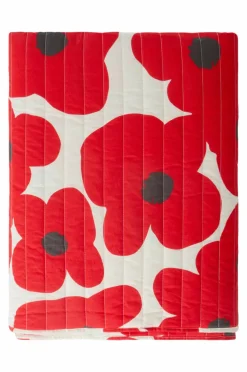 Överkast|Jotex POPPY överkast Ekologisk Röd/vit