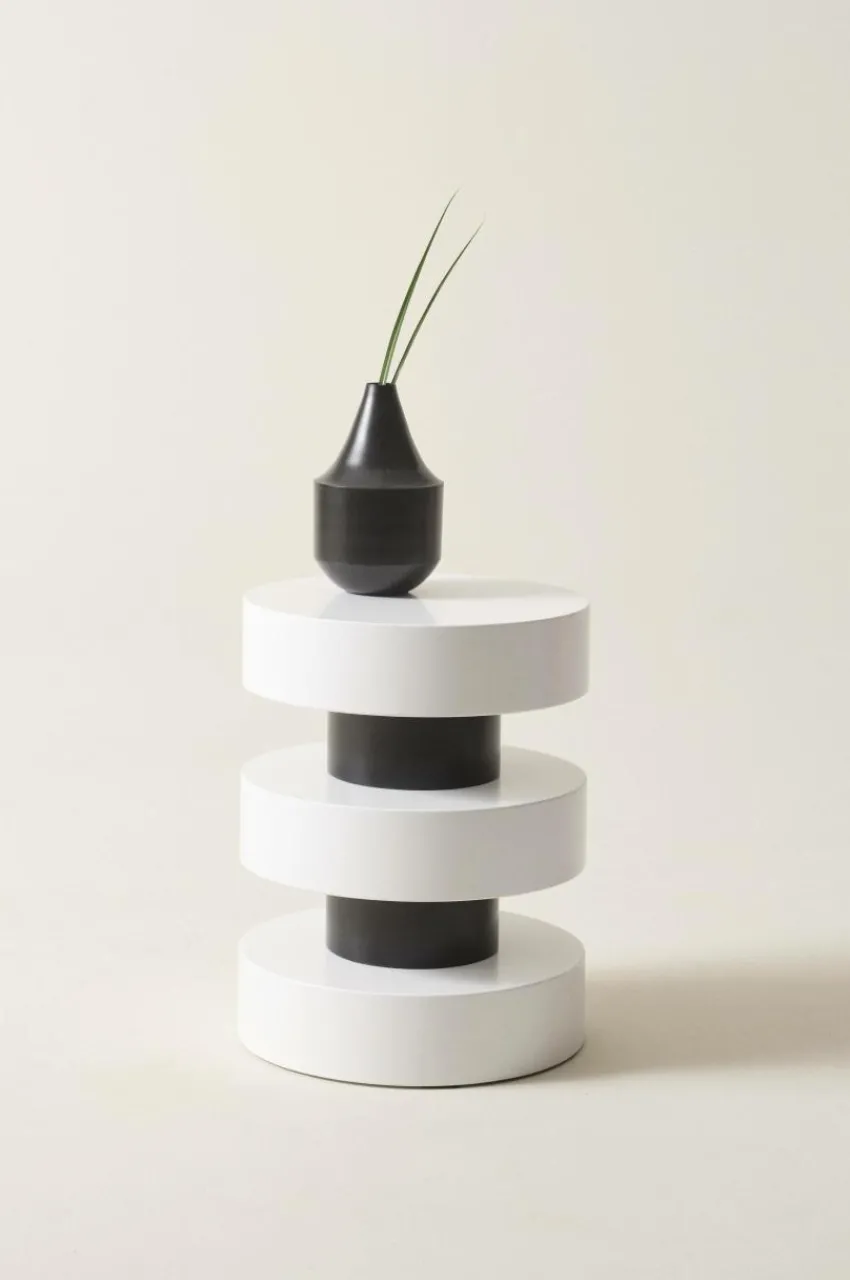 Bord|Jotex PORTELLO Sidobord ø 40 Cm Vit/svart