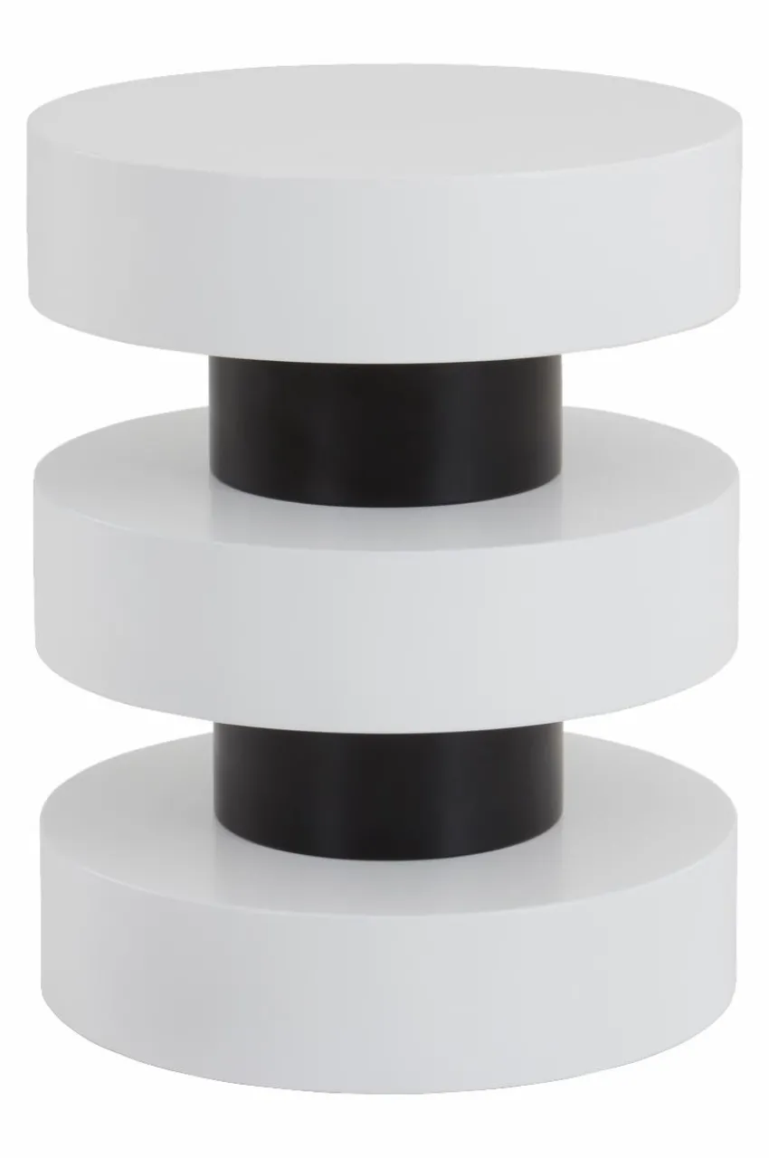 Bord|Jotex PORTELLO Sidobord ø 40 Cm Vit/svart