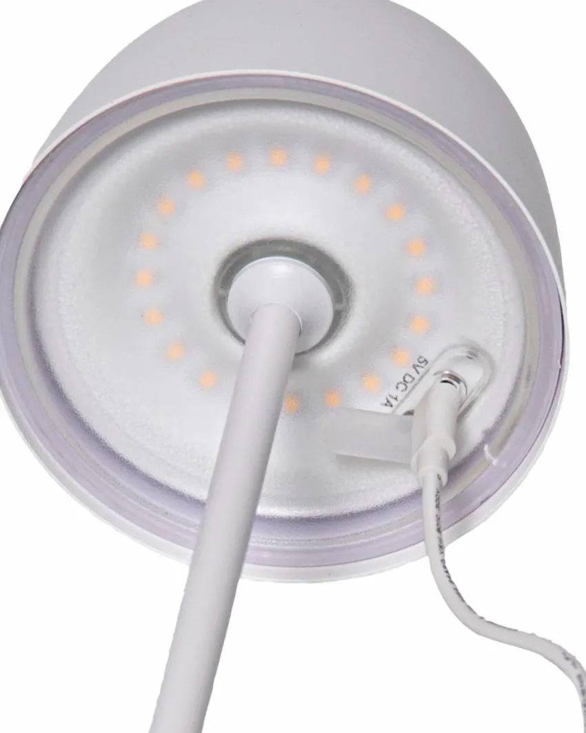 Utebelysning|Utebelysning|Jotex RONDA USB Uppladdningsbar Bordslampa Vit