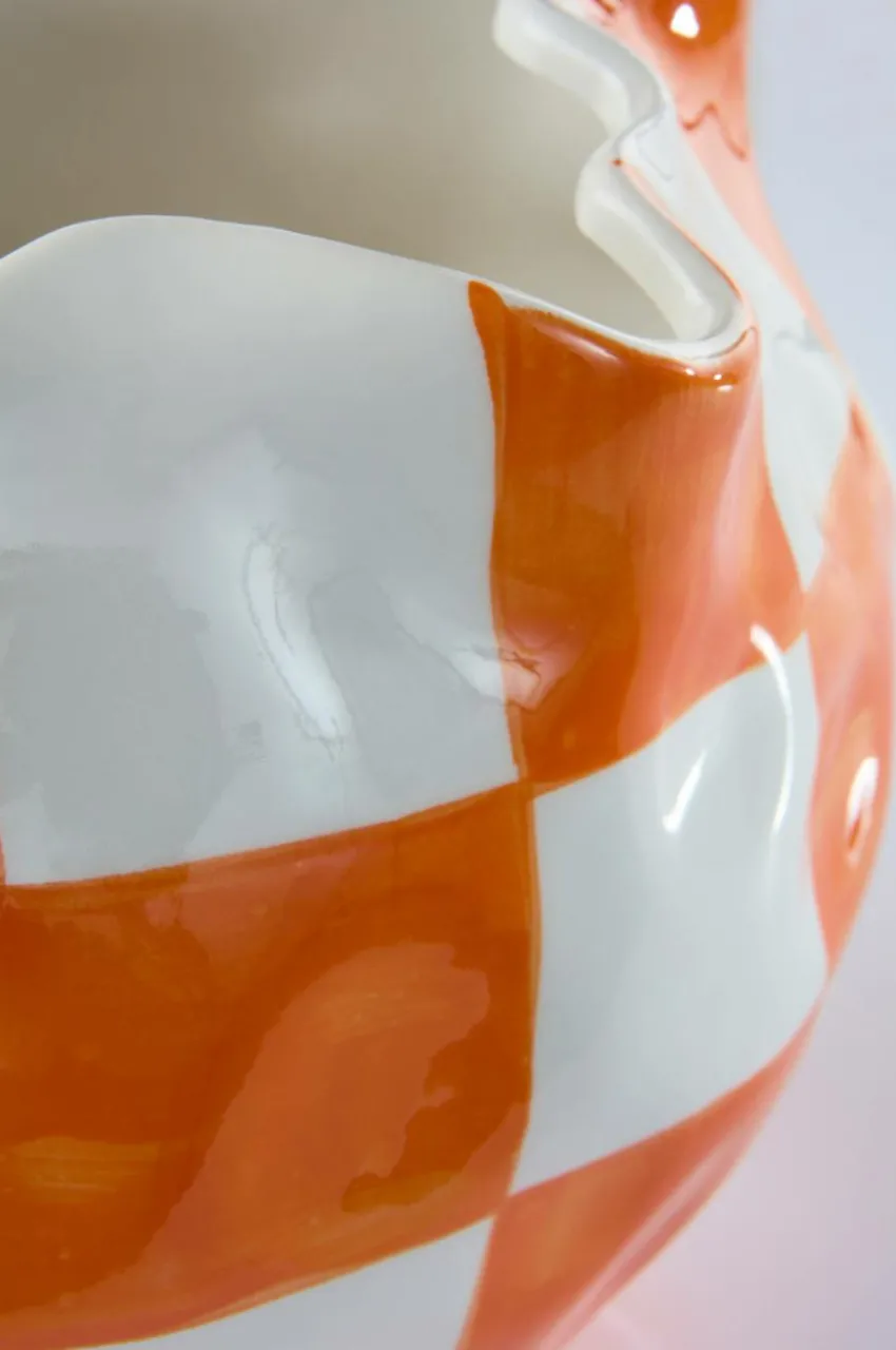 Vaser|Krukor|Jotex RUTAN Kruka Orange/vit