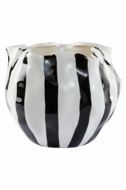 Vaser|Jotex RUTAN STRIPE Kruka ø 27.5 Cm Vit/svart