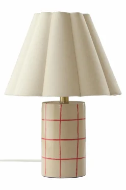 Bordslampor|Jotex RUTHIE Bordslampa Naturvit/röd