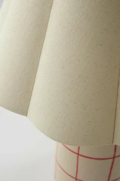 Bordslampor|Jotex RUTHIE Bordslampa Naturvit/röd