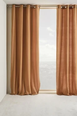 Öljettgardiner|Jotex SADIE öljettlängd 2-pack Bränd orange