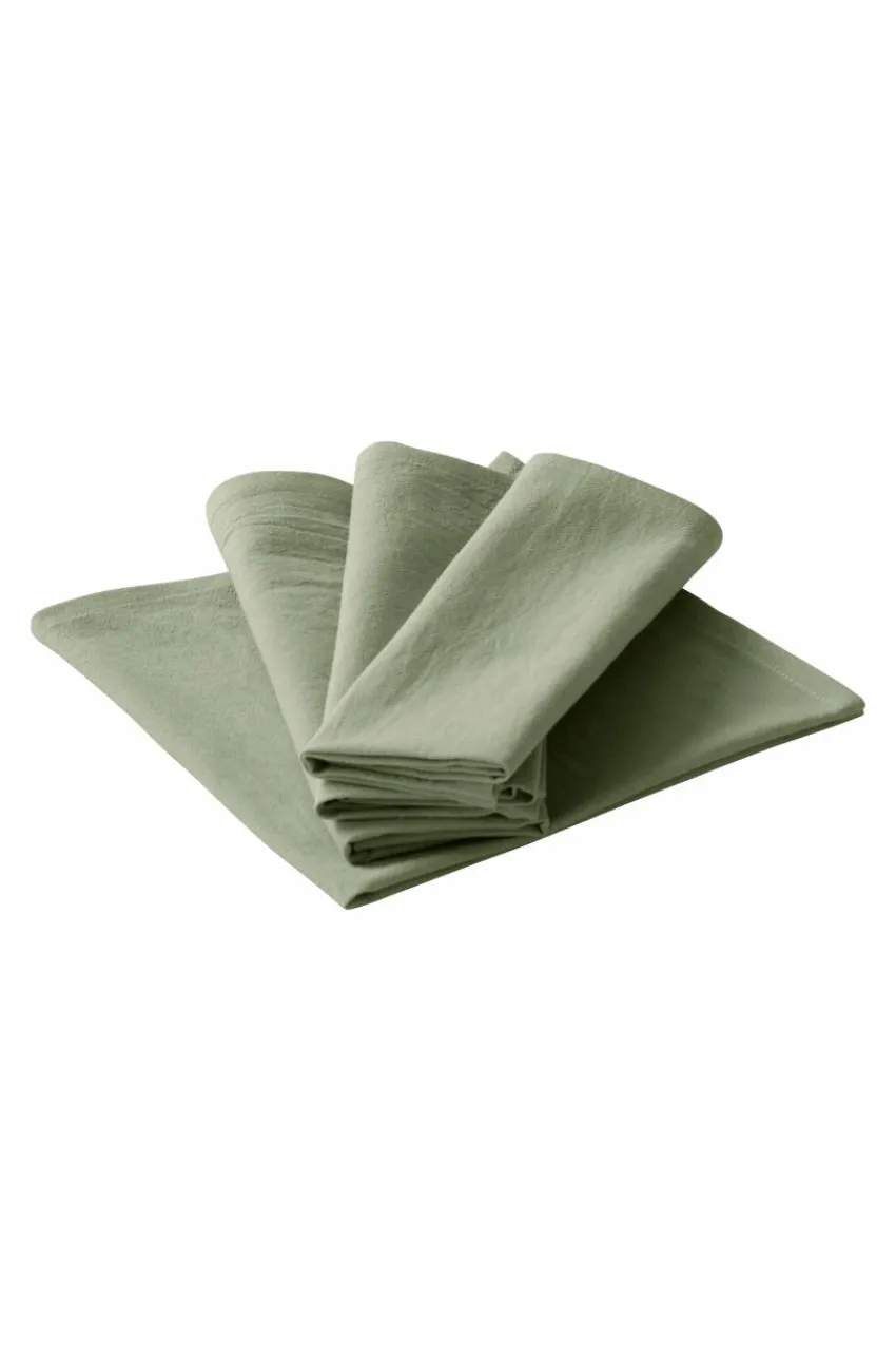 Servetter|Jotex SADIE Servett 4-pack Salviagrön