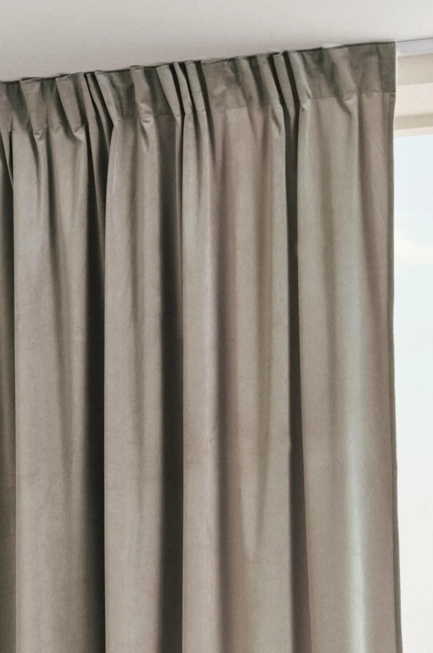 Sammetsgardiner|Multifunktionsgardiner|Jotex SAVANNAH Multifunktionsgardin - 1 Längd Gråbrun