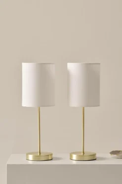 Bordslampor|Jotex SETH Bordslampa 2-pack Vit/mässing