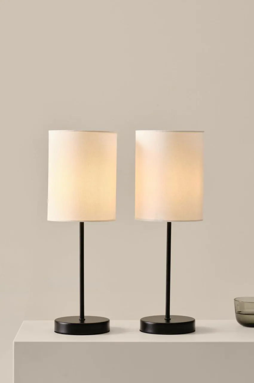 Bordslampor|Jotex SETH Bordslampa 2-pack Svart/vit