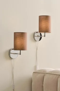 Vägglampor|Jotex SETH Vägglampa 2-pack Krom/brun