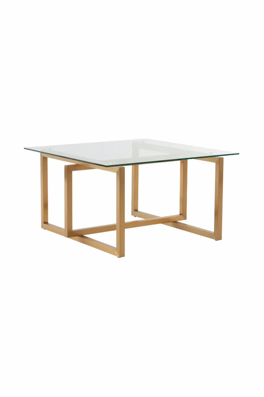Bord|Jotex SIGNATO Soffbord 80x80 Cm Mässing/glas