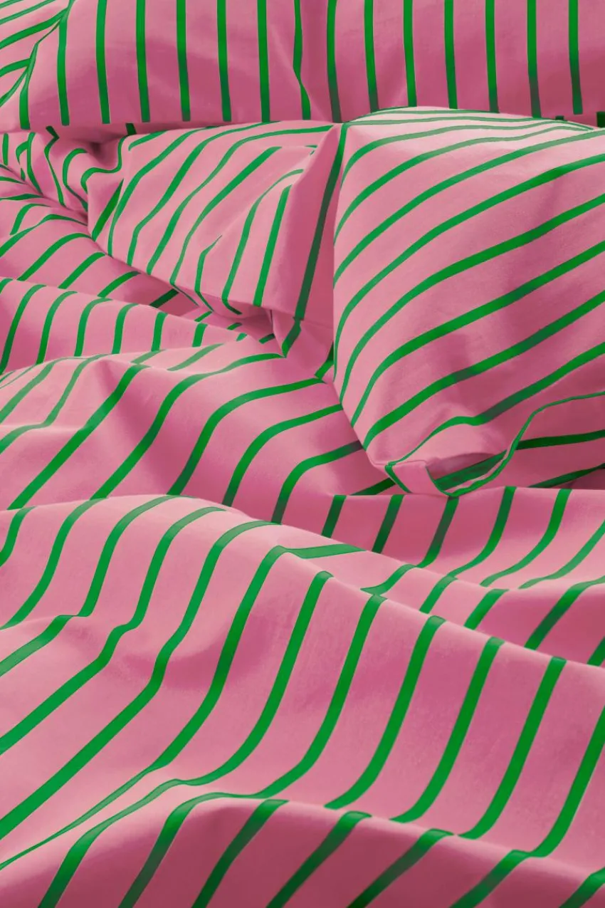 Påslakanset|Jotex SIMA Påslakanset Enkelsäng Ekologisk Rosa/grön