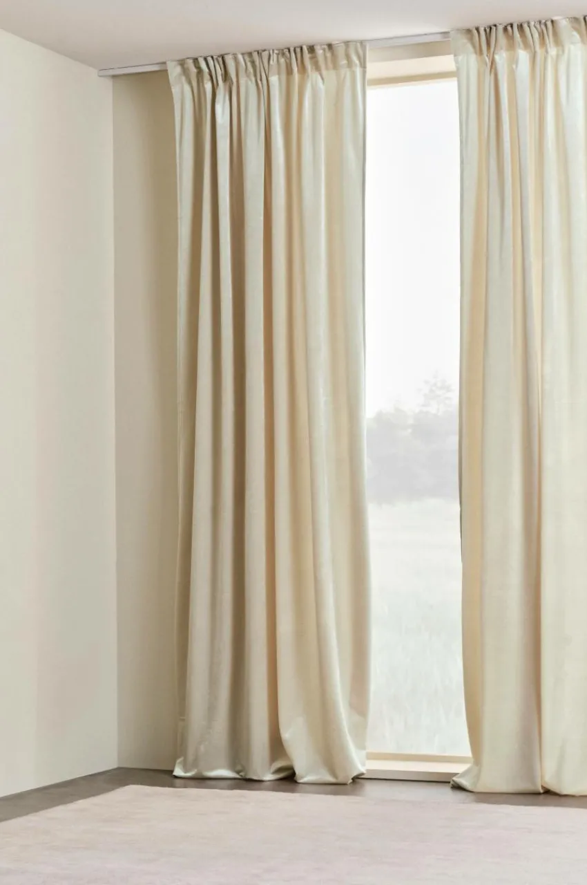 Sammetsgardiner|Multifunktionsgardiner|Jotex SIMONE Multifunktionsgardin 2-pack Greige
