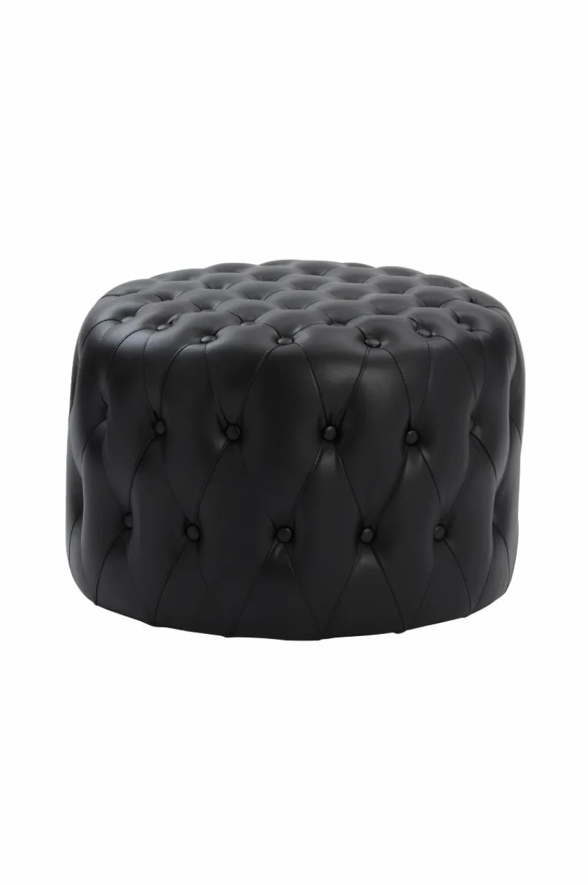 Sittpuffar|Jotex SKENE Sittpuff ø 60 Cm Svart konstskinn