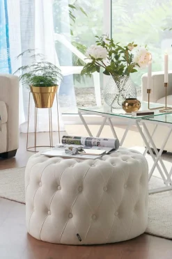 Sittpuffar|Jotex SKENE Sittpuff ø 60 Cm Naturvit