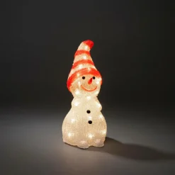 Utebelysning|Utebelysning|Jotex Snögubbe LED Höjd 32 Cm Klar/röd