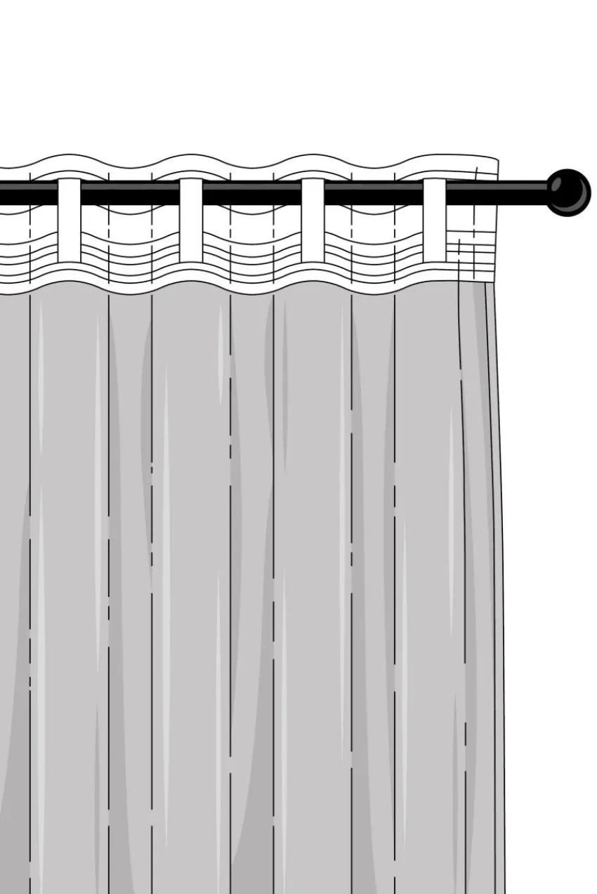 Julgardiner|Multifunktionsgardiner|Jotex SNOW Multifunktionsgardin 2-pack Beige/röd
