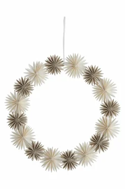 Juldekoration|Jotex SNOWSTARS Krans Naturvit/beige