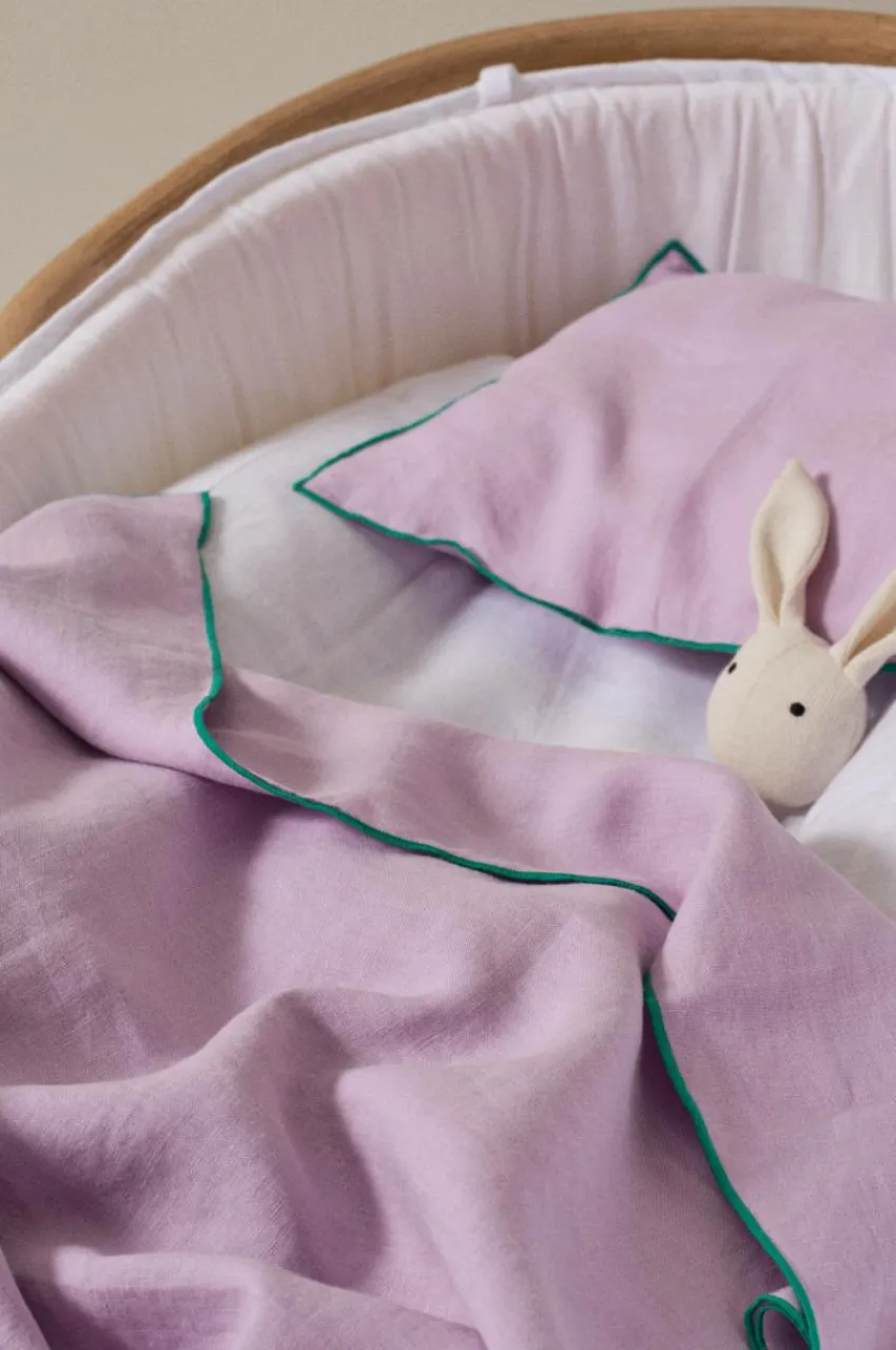 Barnsängkläder|Jotex STICH BABY Påslakanset Vagn/vagga Orkidélila