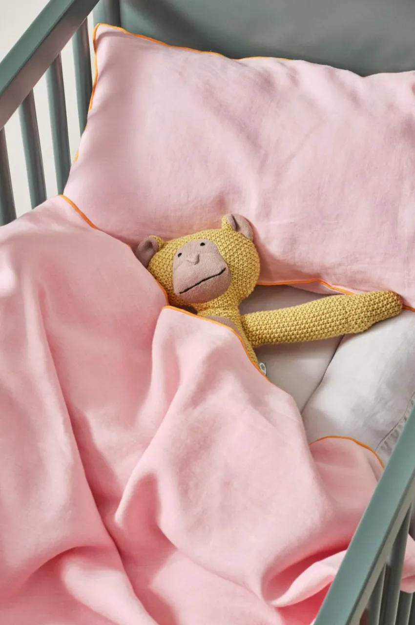 Barnsängkläder|Jotex STICH MINI Påslakanset Spjälsäng Bubbelgumsrosa