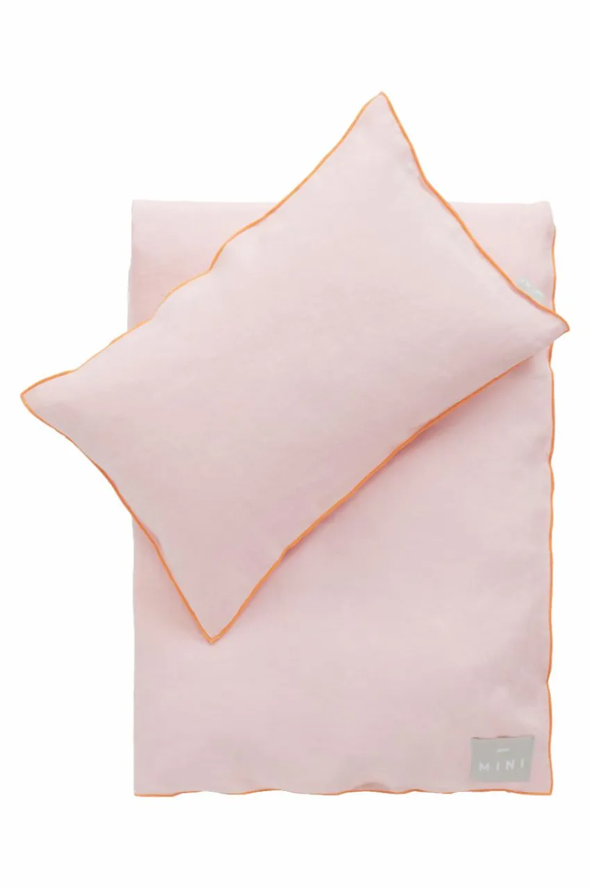 Barnsängkläder|Jotex STICH MINI Påslakanset Spjälsäng Bubbelgumsrosa